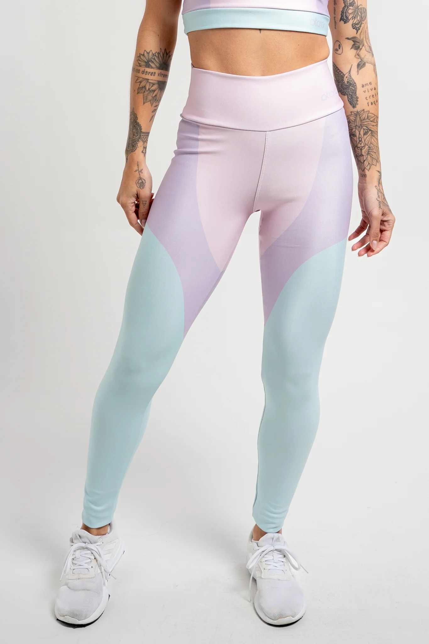 Legging Estampa Localizada Três Cores Rosa