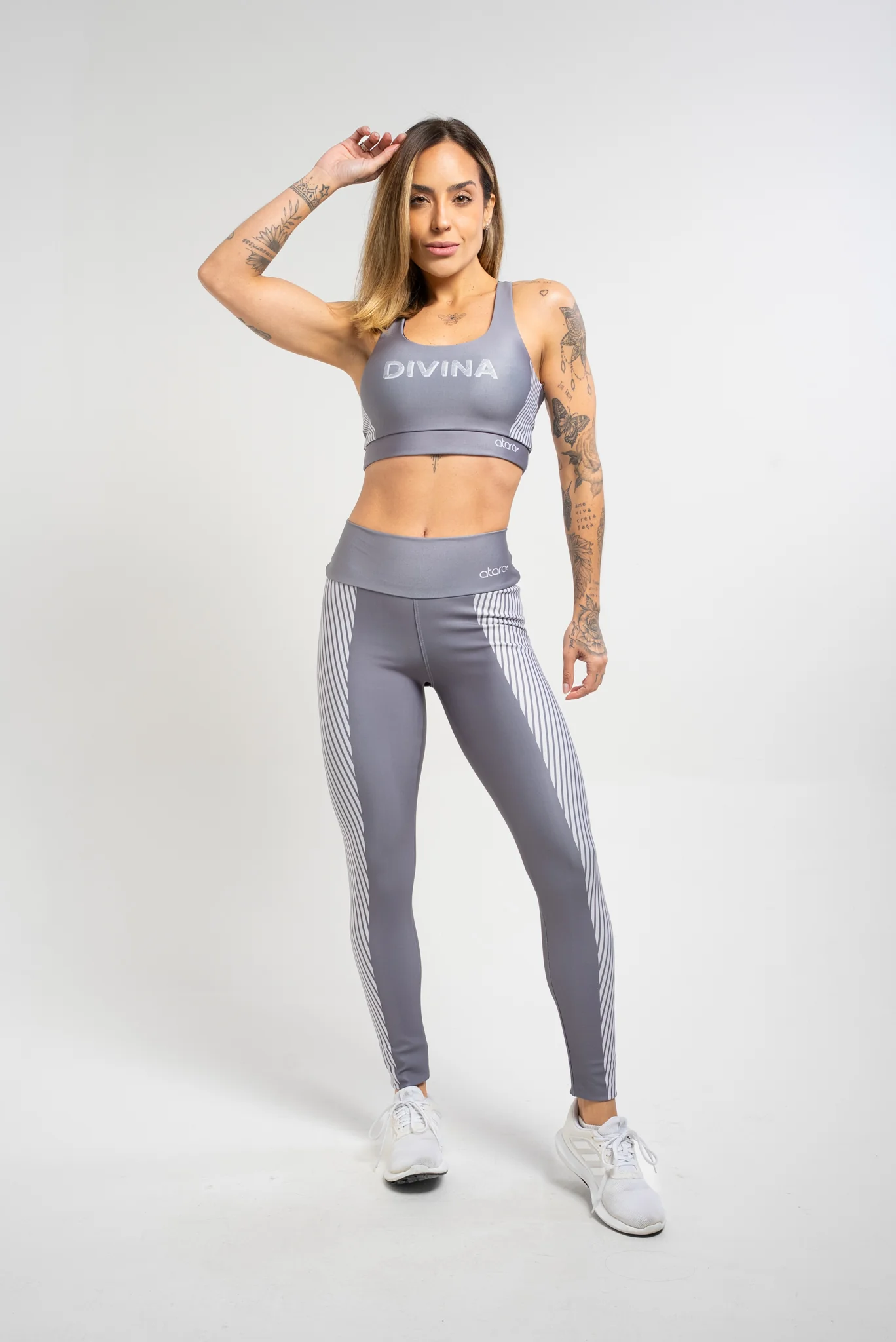 Legging Listra Cinza - Image 2