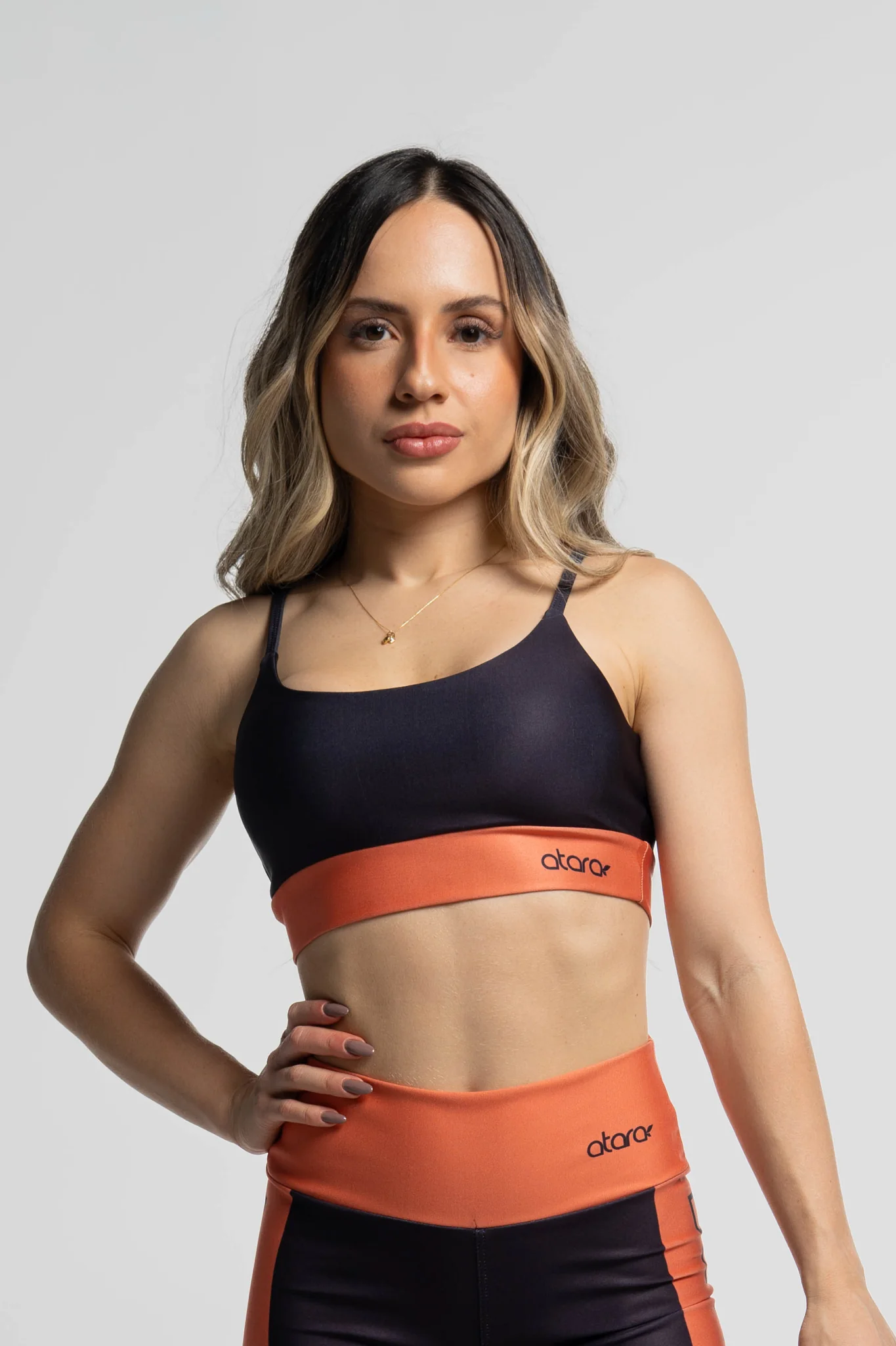 Top Alcinha Color Block Orange