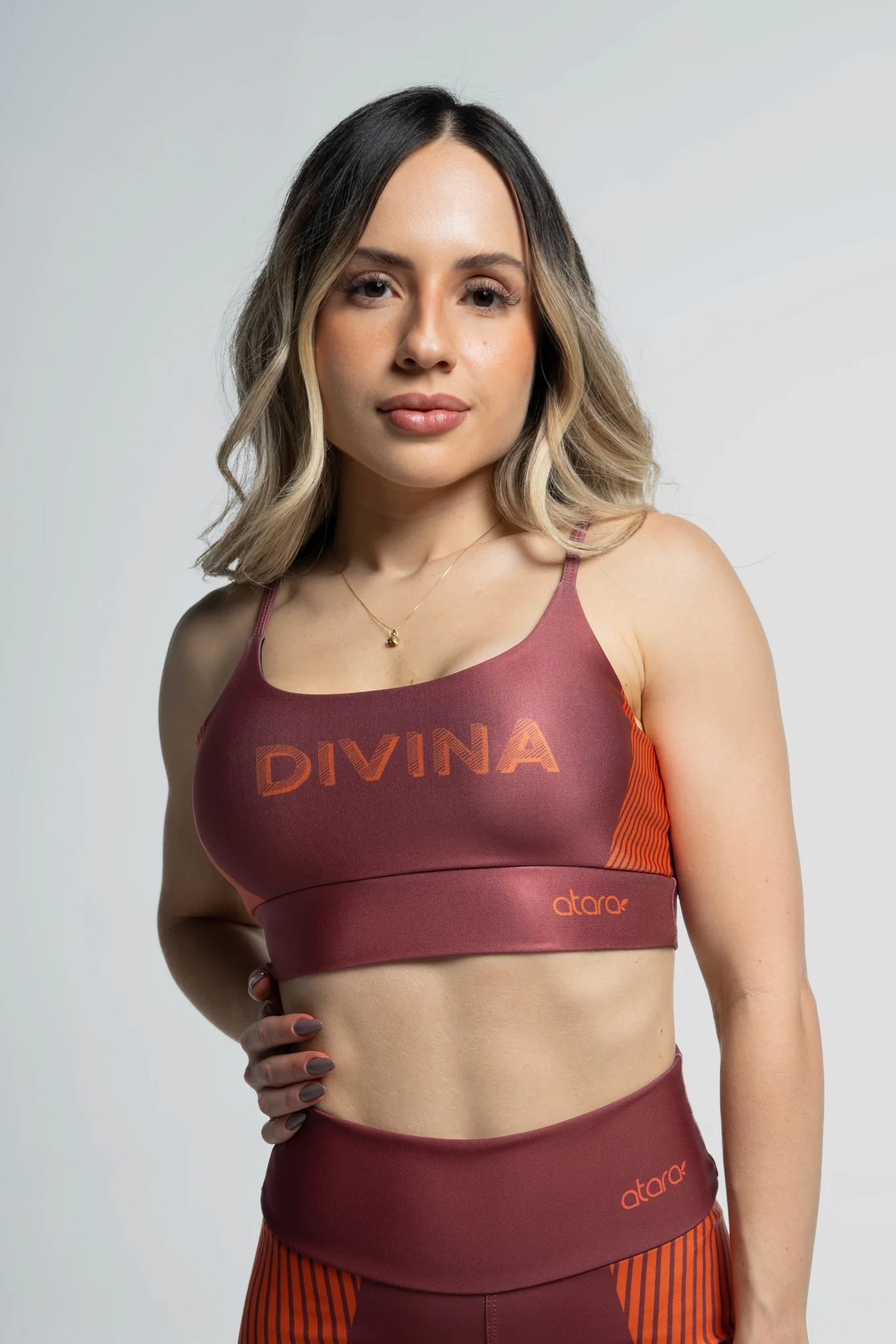 Top Alcinha Listra Laranja