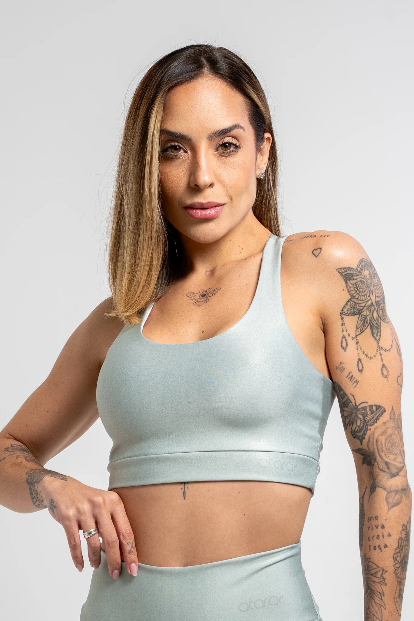 Top Nadador Estampa Lisa Verde Oliva