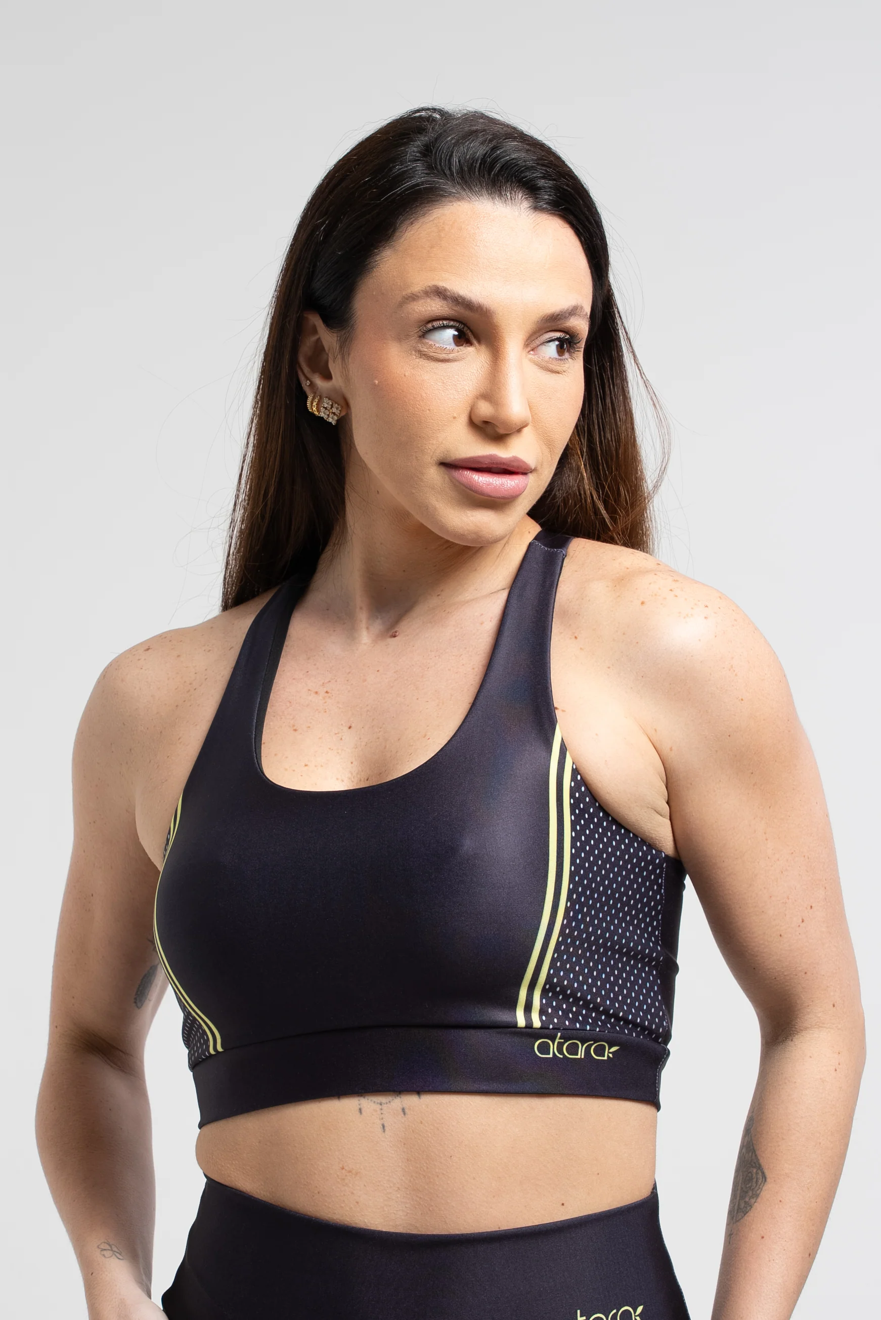 Top Nadador Faixa Mesh Amarela