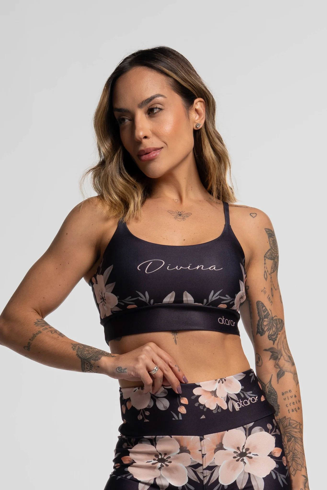 Top Alcinha Flower Black